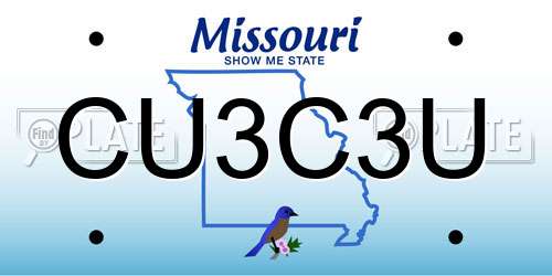 CU3C3U Missouri License Plate