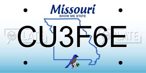 CU3F6E Missouri License Plate