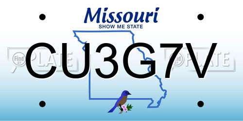 CU3G7V Missouri License Plate