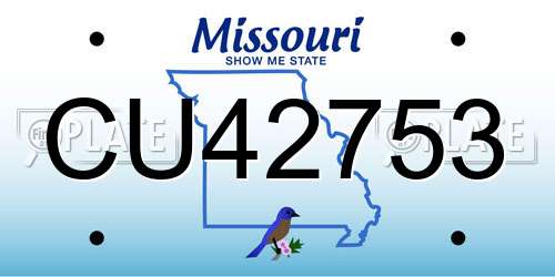 CU42753 Missouri License Plate