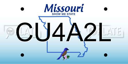 CU4A2L Missouri License Plate