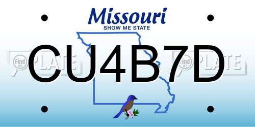 CU4B7D Missouri License Plate