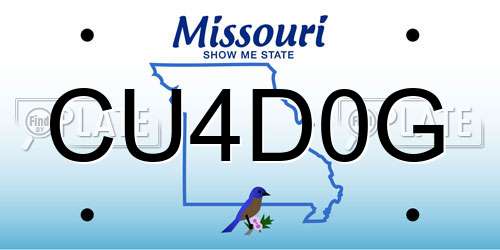 CU4D0G Missouri License Plate