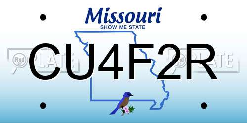 CU4F2R Missouri License Plate