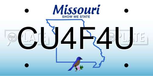 CU4F4U Missouri License Plate