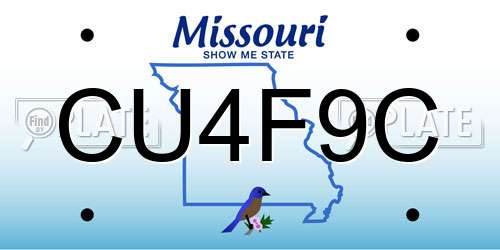 CU4F9C Missouri License Plate