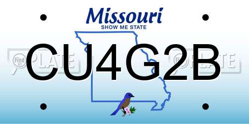 CU4G2B Missouri License Plate