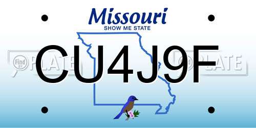 CU4J9F Missouri License Plate