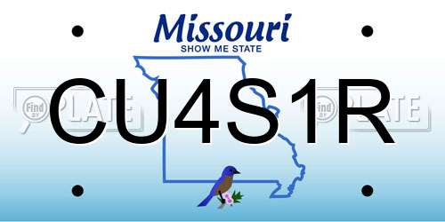 CU4S1R Missouri License Plate