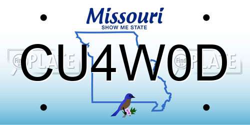 CU4W0D Missouri License Plate