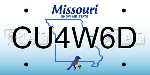 CU4W6D Missouri License Plate