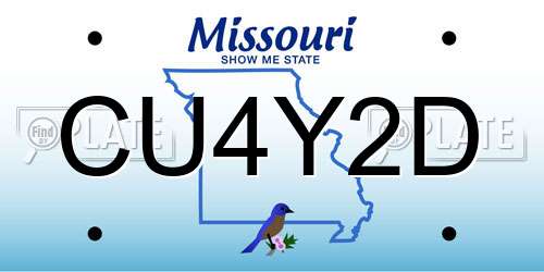 CU4Y2D Missouri License Plate