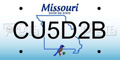 CU5D2B Missouri License Plate
