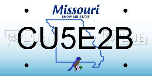 CU5E2B Missouri License Plate