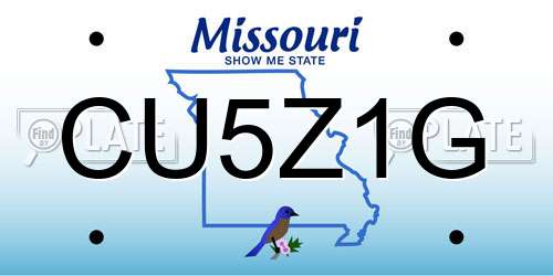 CU5Z1G Missouri License Plate