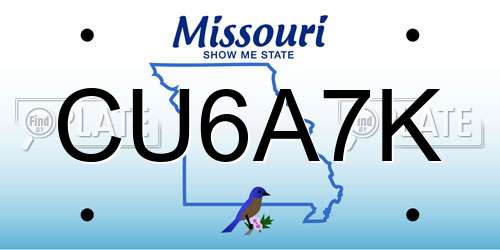 CU6A7K Missouri License Plate