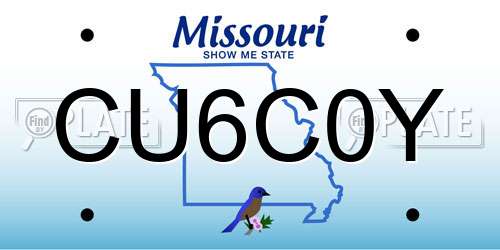 CU6C0Y Missouri License Plate