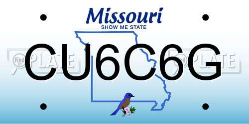 CU6C6G Missouri License Plate