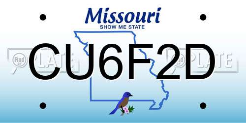 CU6F2D Missouri License Plate