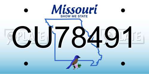 CU78491 Missouri License Plate