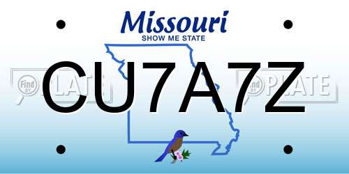 CU7A7Z Missouri License Plate