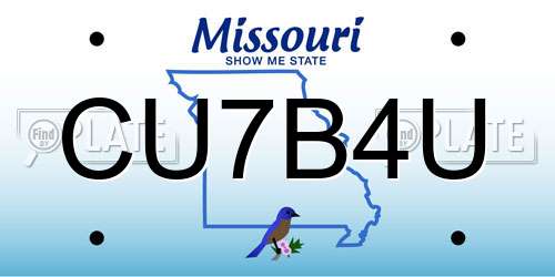 CU7B4U Missouri License Plate