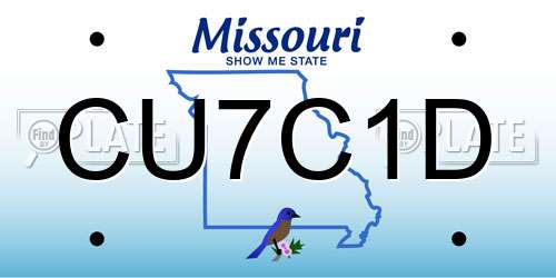 CU7C1D Missouri License Plate