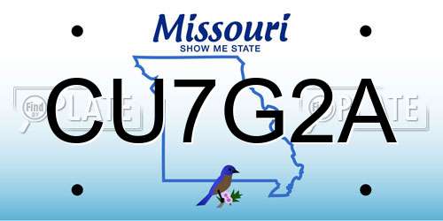 CU7G2A Missouri License Plate