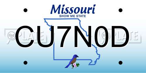 CU7N0D Missouri License Plate