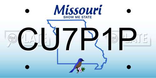 CU7P1P Missouri License Plate