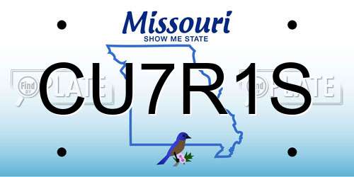 CU7R1S Missouri License Plate