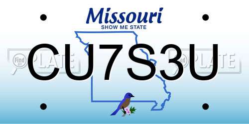 CU7S3U Missouri License Plate