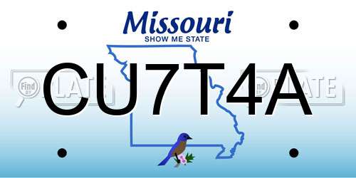 CU7T4A Missouri License Plate
