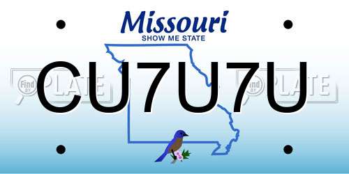 CU7U7U Missouri License Plate