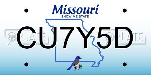 CU7Y5D Missouri License Plate