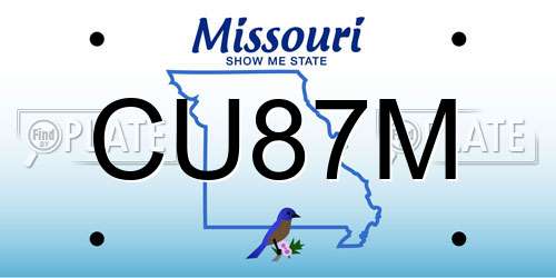 CU87M Missouri License Plate