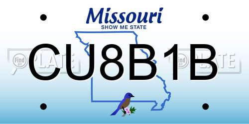CU8B1B Missouri License Plate