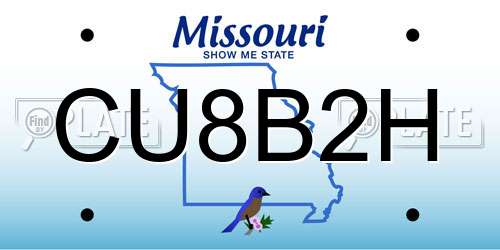 CU8B2H Missouri License Plate