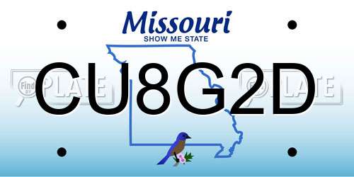 CU8G2D Missouri License Plate
