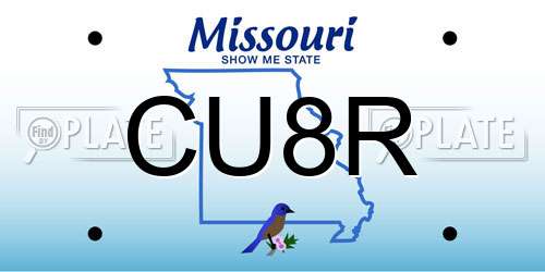 CU8R Missouri License Plate