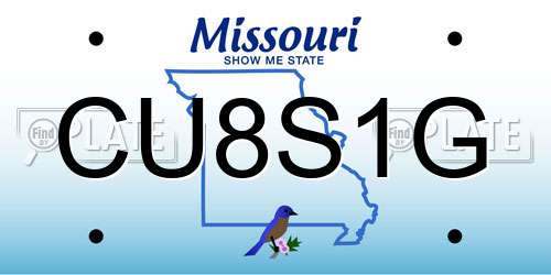 CU8S1G Missouri License Plate