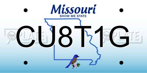 CU8T1G Missouri License Plate