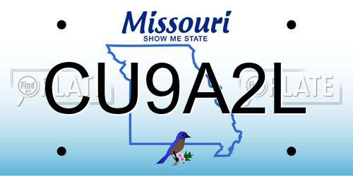 CU9A2L Missouri License Plate