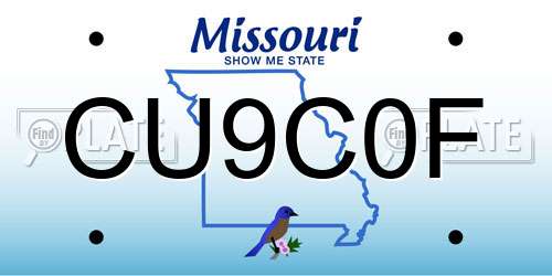 CU9C0F Missouri License Plate