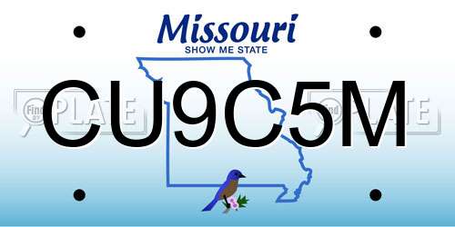 CU9C5M Missouri License Plate
