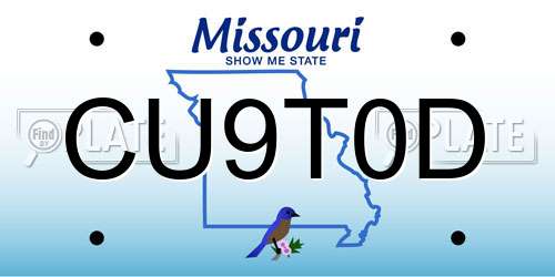 CU9T0D Missouri License Plate