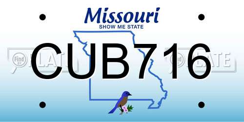 CUB716 Missouri License Plate