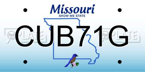 CUB71G Missouri License Plate
