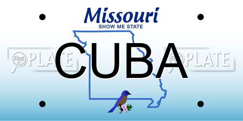 CUBA Missouri License Plate