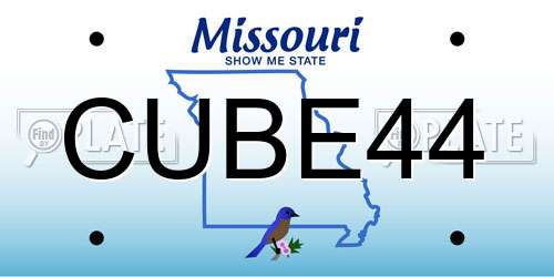 CUBE44 Missouri License Plate